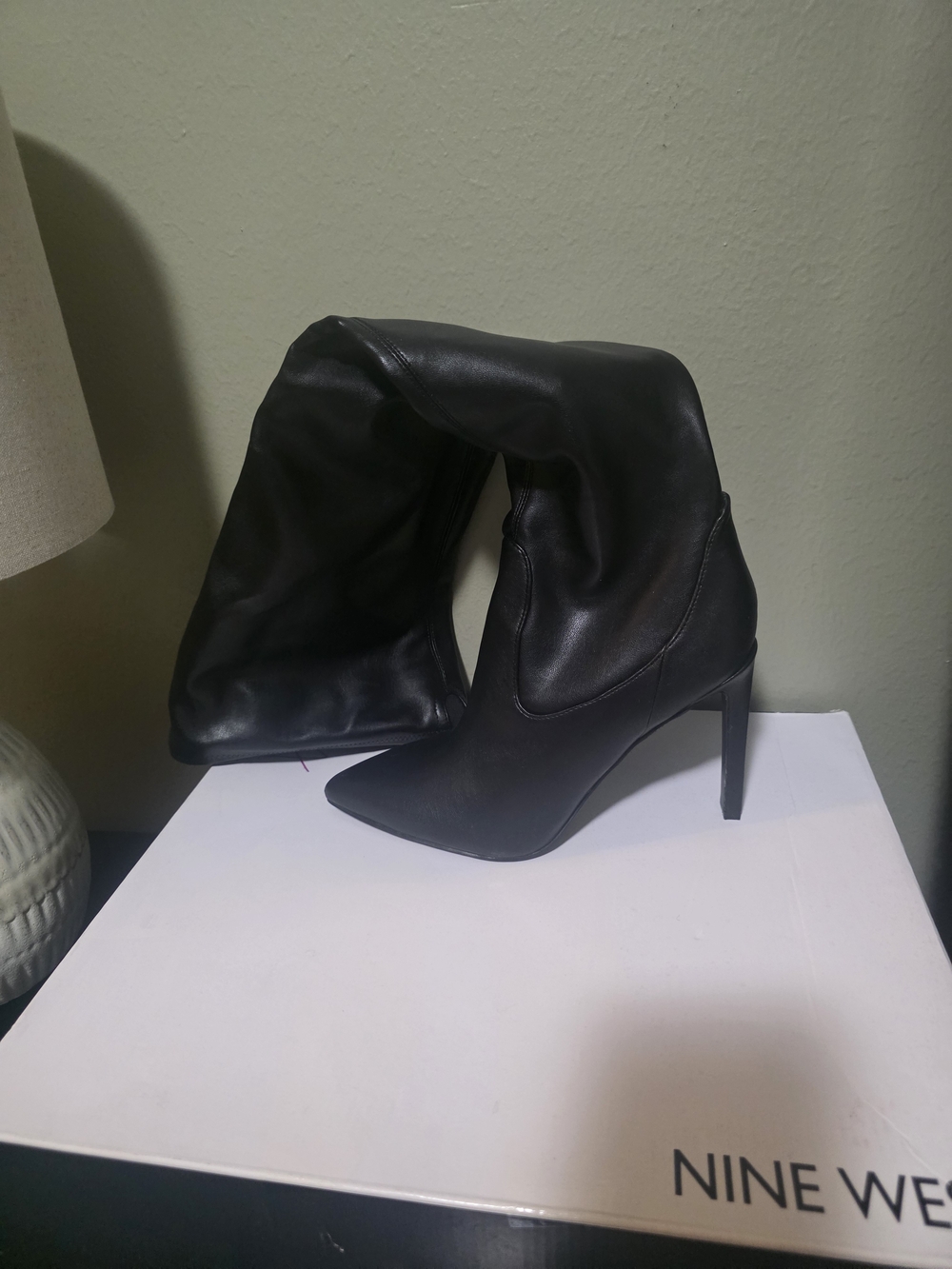 Nine West Black Over-the-Knee Pointed Stiletto Boots